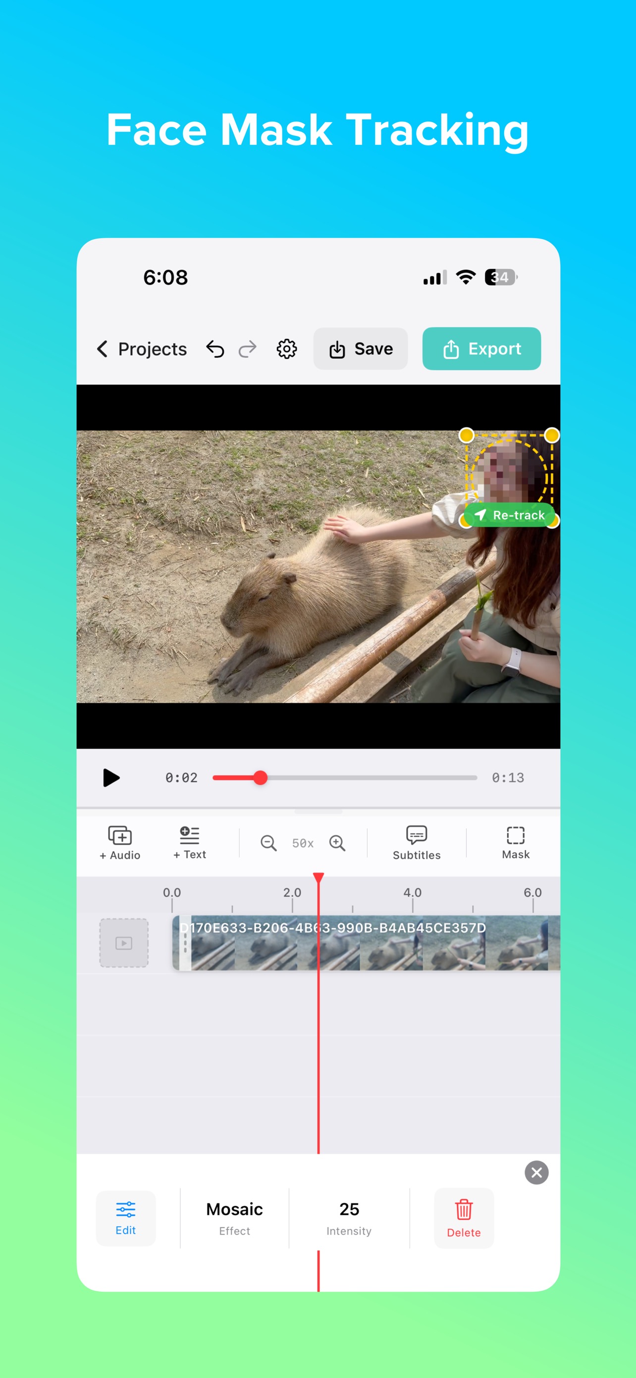Face mask tracking for video privacy